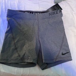 gray nike pro shorts